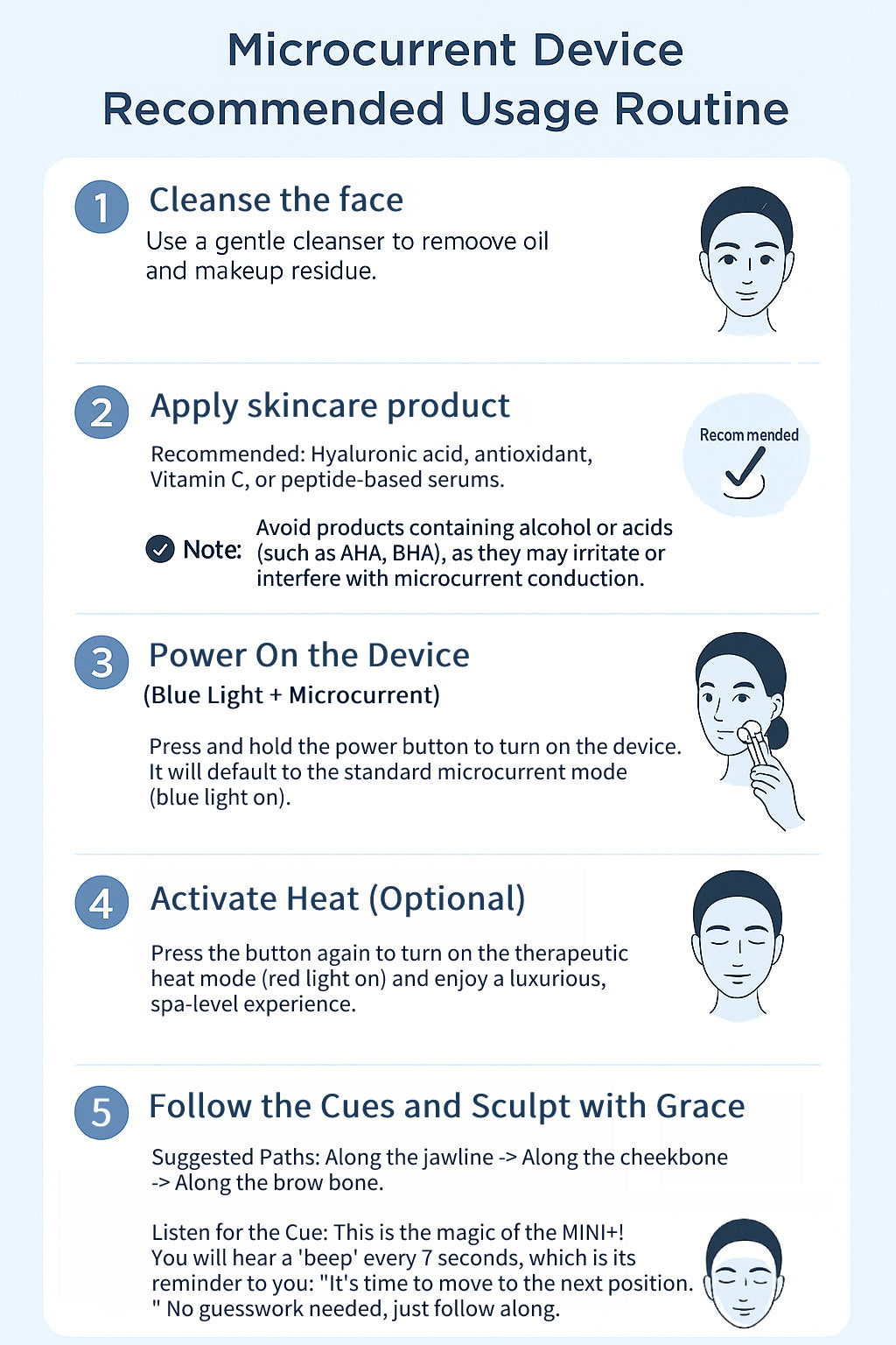 Microcurrent Facial Toning Device - Face Lifting Tool at Home MINI Pro